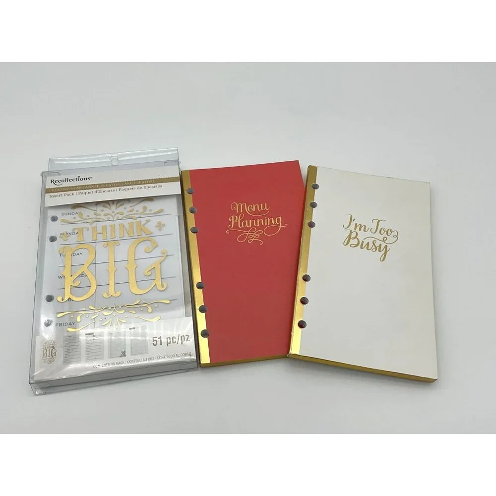 Recollections Creative Year Set of 3 Refill packs Journal Menu Planning  & More
